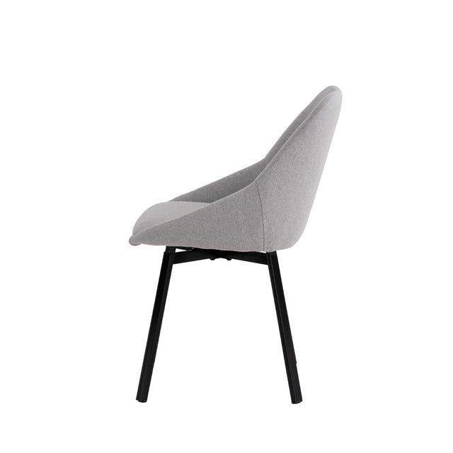 Curvy black upholstered chair