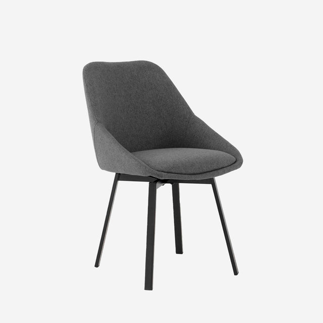 Curvy black upholstered chair