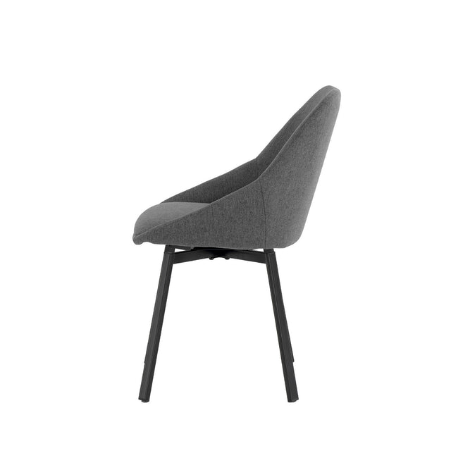 Curvy black upholstered chair