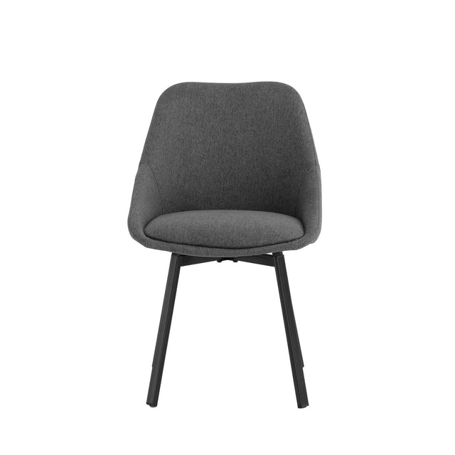 Curvy black upholstered chair