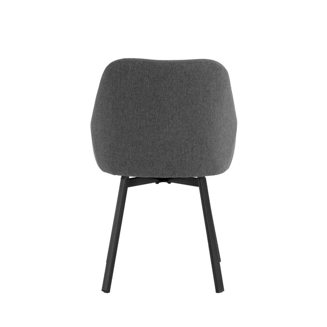 Curvy black upholstered chair