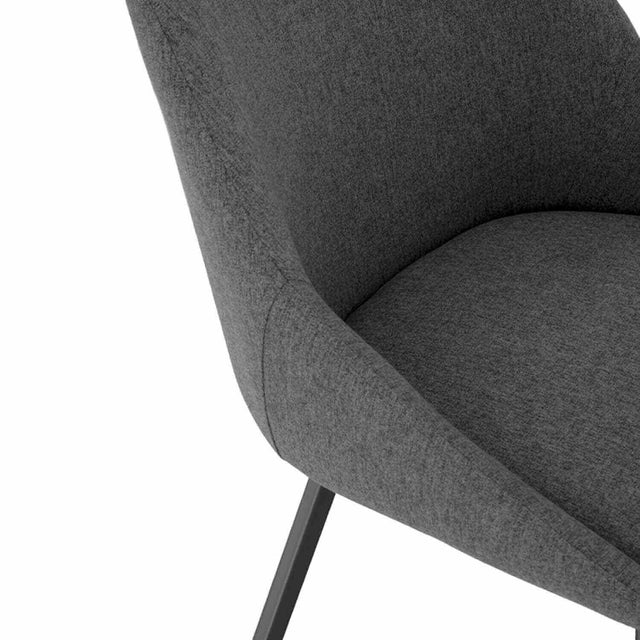 Curvy black upholstered chair