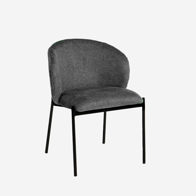 Curvy black upholstered chair