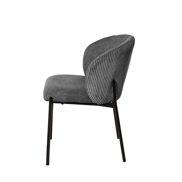 Curvy black upholstered chair