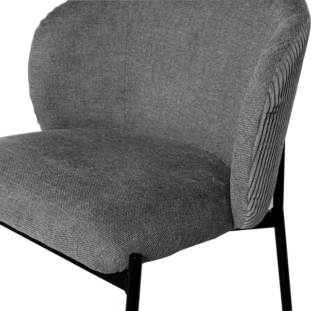 Curvy black upholstered chair