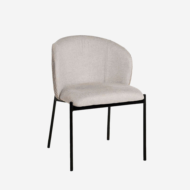 Curvy black upholstered chair