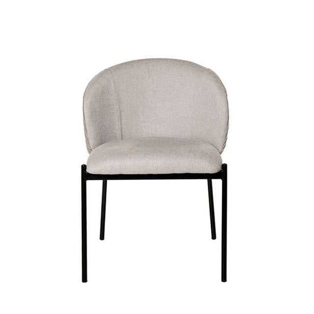 Curvy black upholstered chair