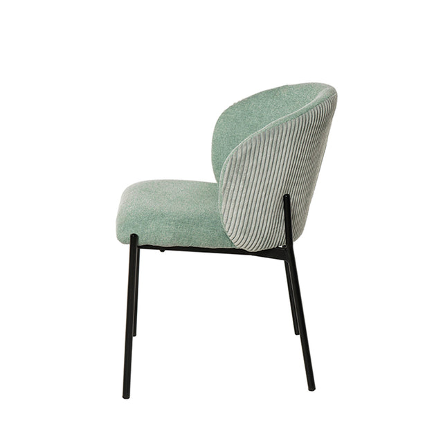 Curvy black upholstered chair