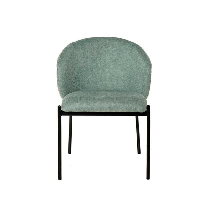 Curvy black upholstered chair