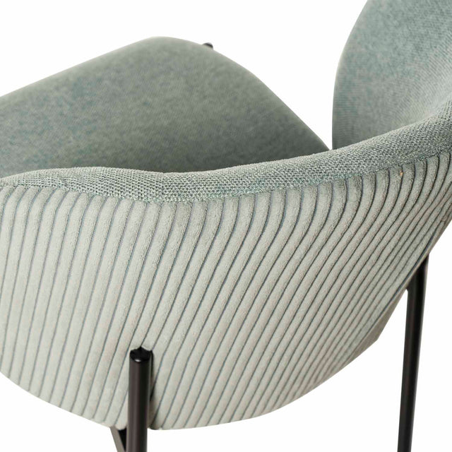 Curvy black upholstered chair