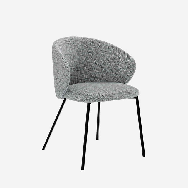 Curvy black upholstered chair