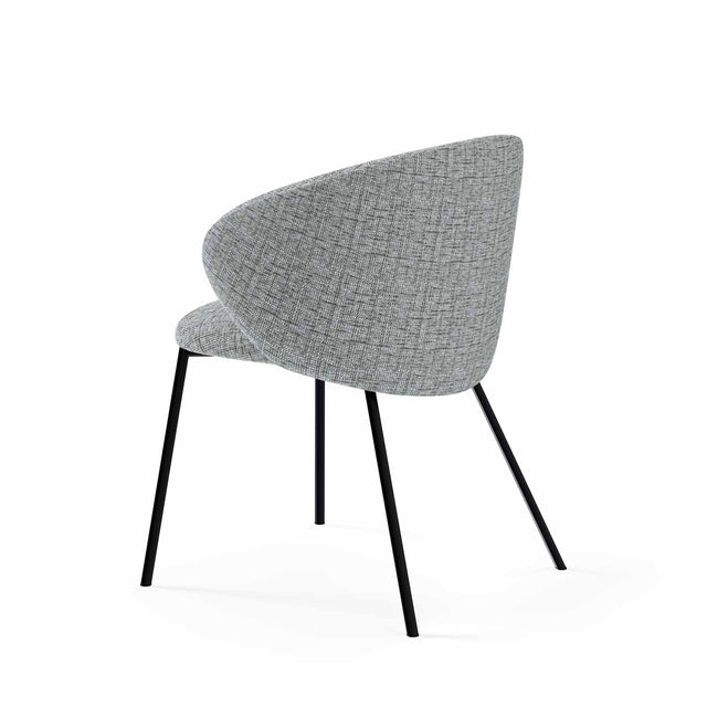 Curvy black upholstered chair