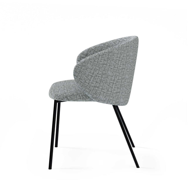 Curvy black upholstered chair