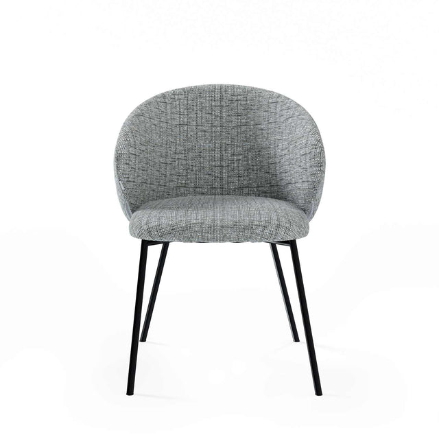 Curvy black upholstered chair