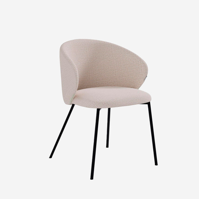 Curvy black upholstered chair