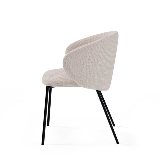 Curvy black upholstered chair