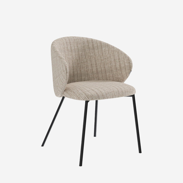 Curvy black upholstered chair