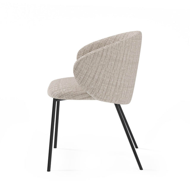 Curvy black upholstered chair