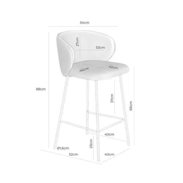 Marc white/black high stool