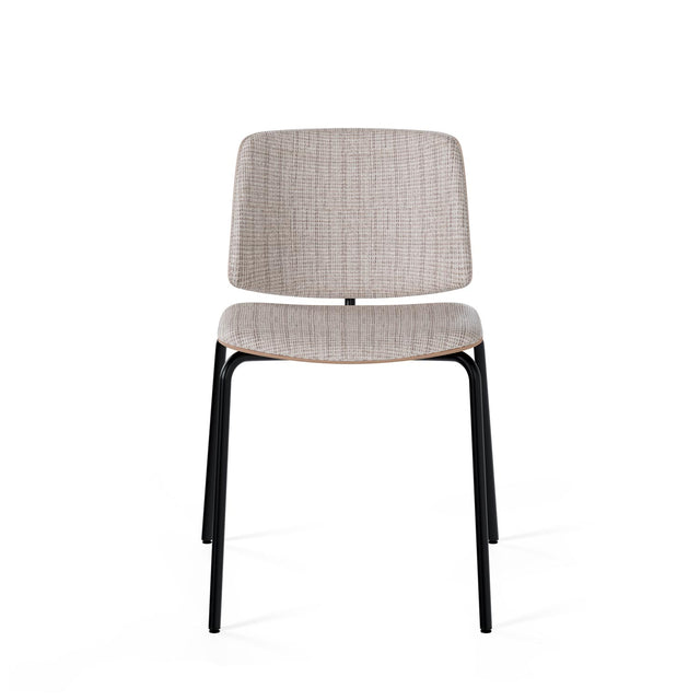 Curvy black upholstered chair