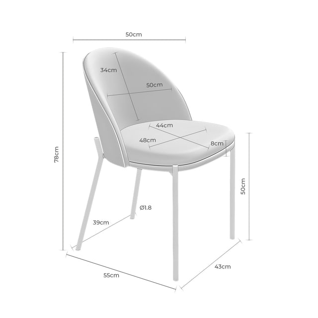 Silla Tapizada Casandra Gris