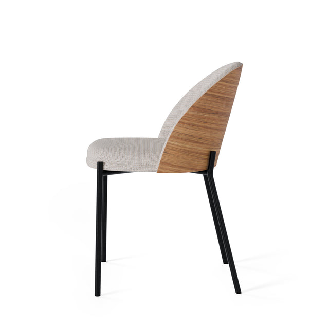 Curvy black upholstered chair