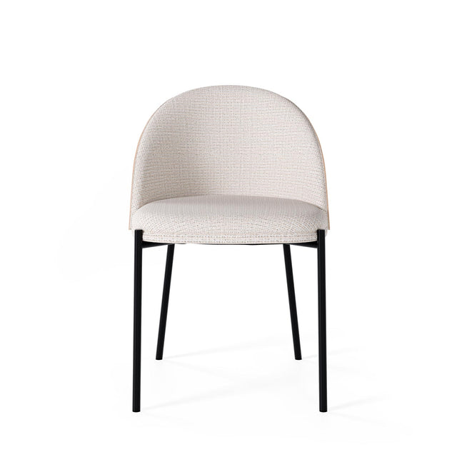 Curvy black upholstered chair