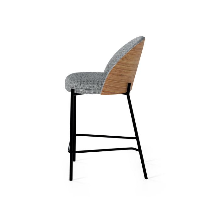 Marc white/black high stool