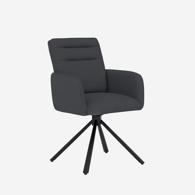 Curvy black upholstered chair