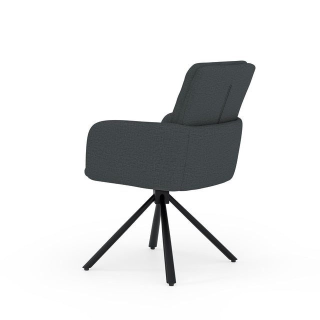 Curvy black upholstered chair