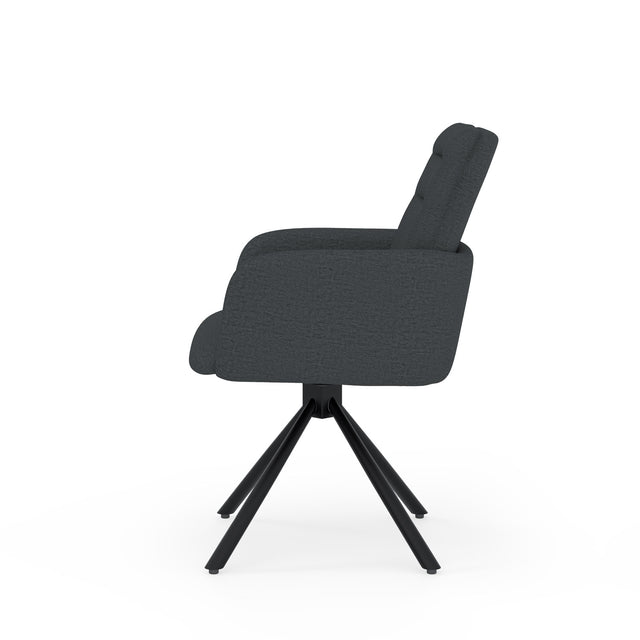 Curvy black upholstered chair