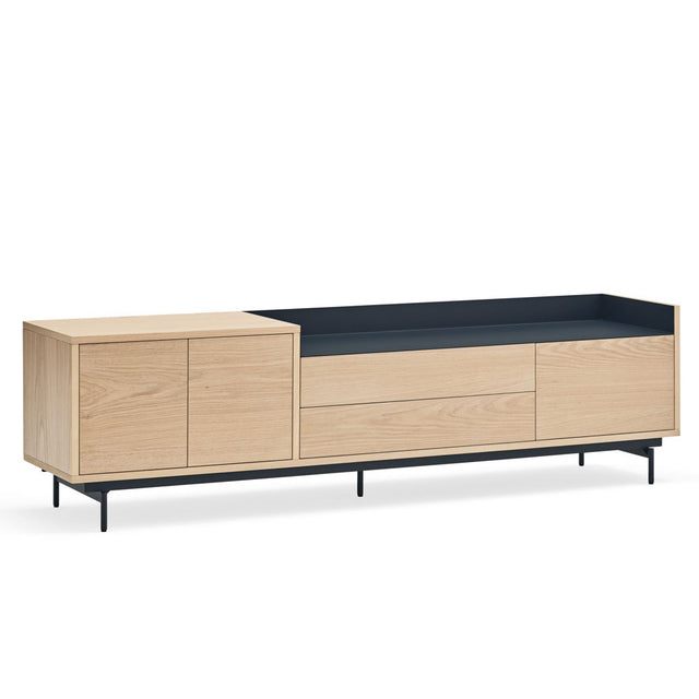 Mueble tv Valley Roble - Nogal 180cm Roble/azul oscuro Teulat
