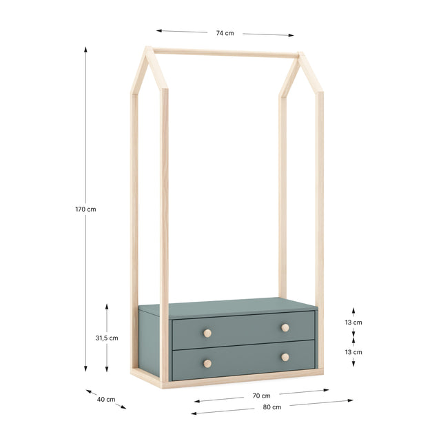 Armoire porte-manteau Maria 80x170cm