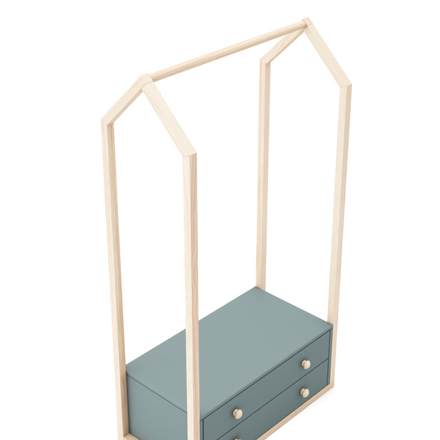 Armario Perchero Infantil Maria 80 Verde Kaki & Pino