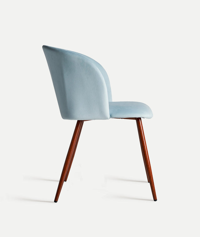 Silla Tapizada Lula Terciopelo Azul