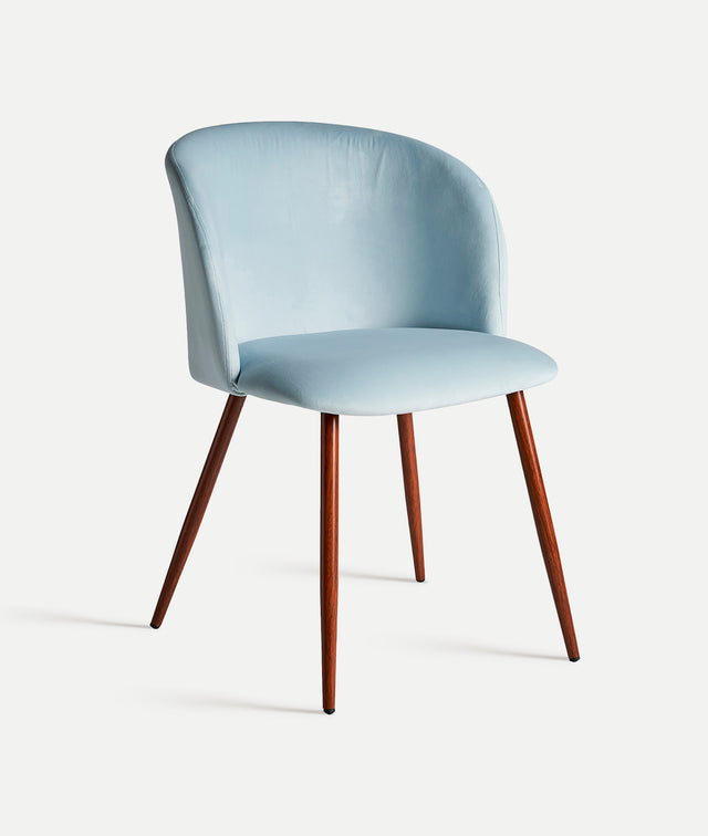 Silla Tapizada Lula Terciopelo Azul