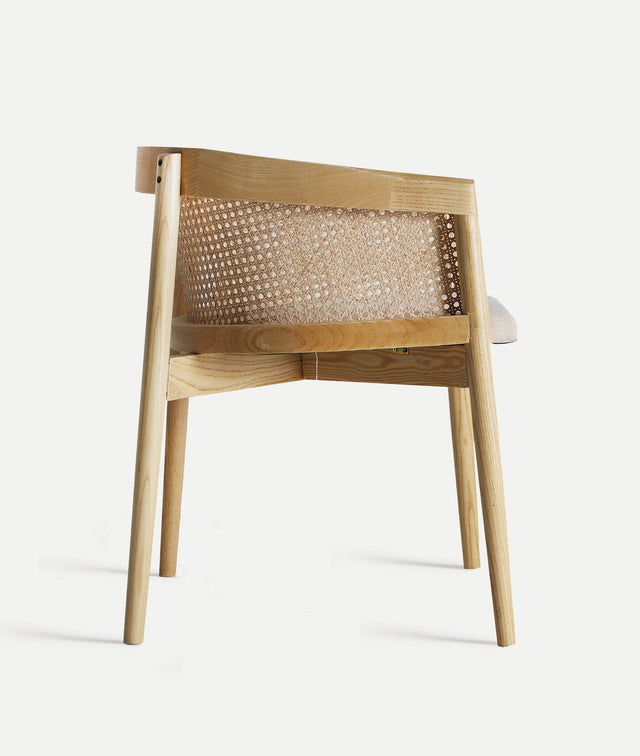 Silla Tapizada Vikan Olmo & Ratán