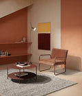 Mesa de centro redonda Davi 80 cm Terracota, en ambiente de salón