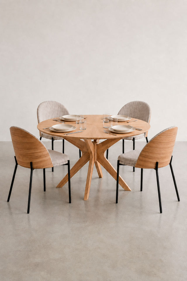 Chaise rembourrée beige Sandra