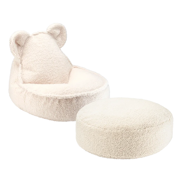 Set de frijoles de oso blanco crema y otomana