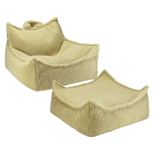 Silla de bolsas de beans y set otomano