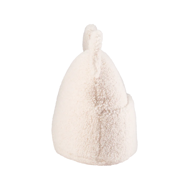 Bolsa de peluche blanca crema