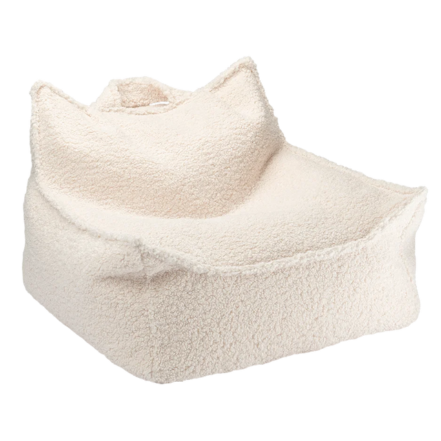 Silla de bolsa de frijoles blancos crema