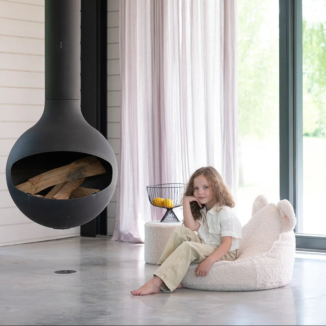 Mochila de frijoles de oso blanco crema