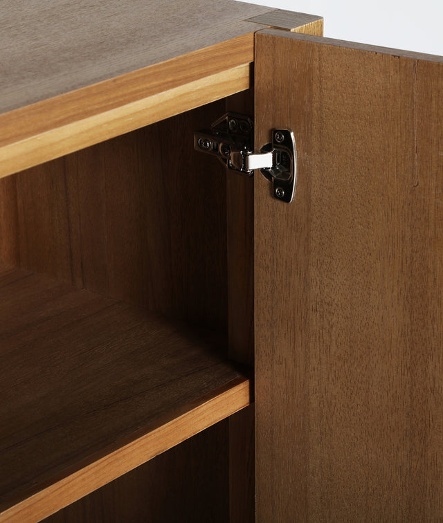 Detalle vista lateral Aparador Copenhague 180 cm Madera puertas abiertas Homedesign Slowdeco