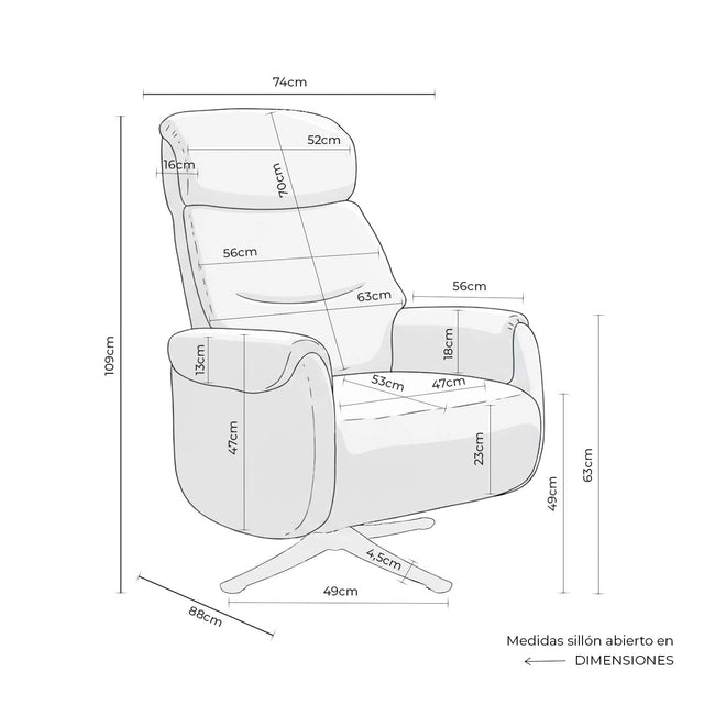 Sillón Relax 2 Motores Tamiko Taupe de Somcasa Vlc - imagen 12