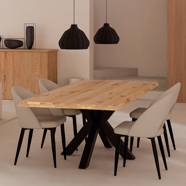 Mesa de Comedor Grace Roble y Metal | vista principal | Somcasa Vlc | 00MS207407