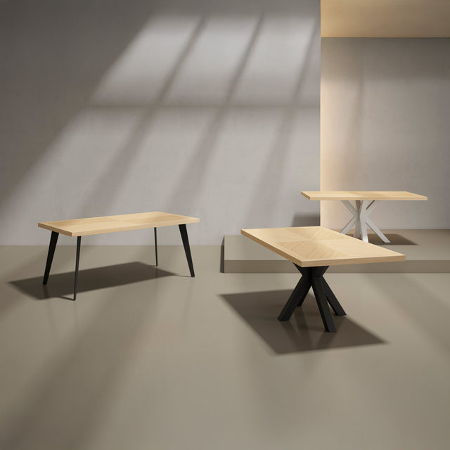 Mesa de Comedor Elaine Fija Roble y Metal | vista lateral | Somcasa Vlc | 00MS215814 | imagen 4