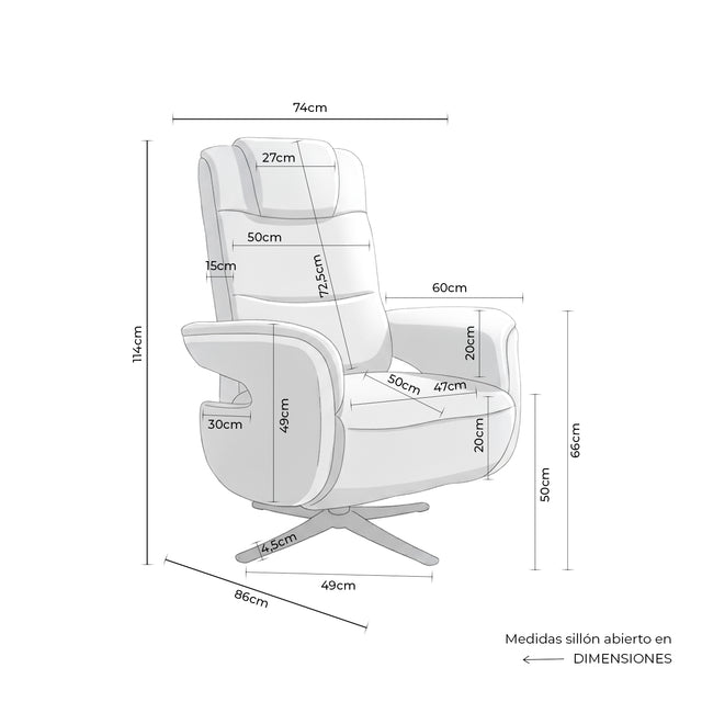 Sillón Relax 2 Motores Satomi Taupe de Somcasa Vlc - imagen 11