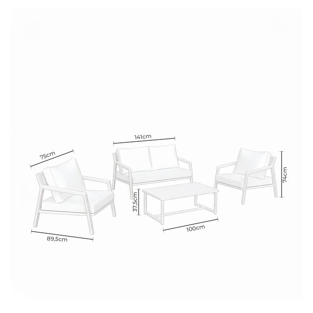 Conjunto de Jardín Muscat Gris Antracita | Sofá & Sillones & Mesa Centro